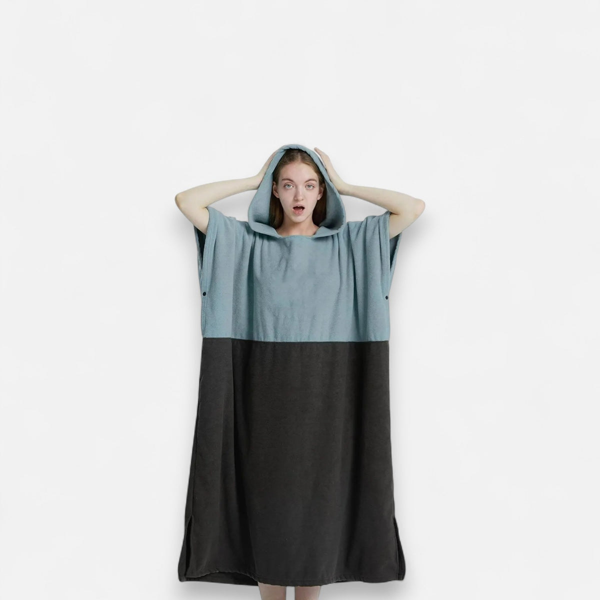 Poncho de bain femme bicolore