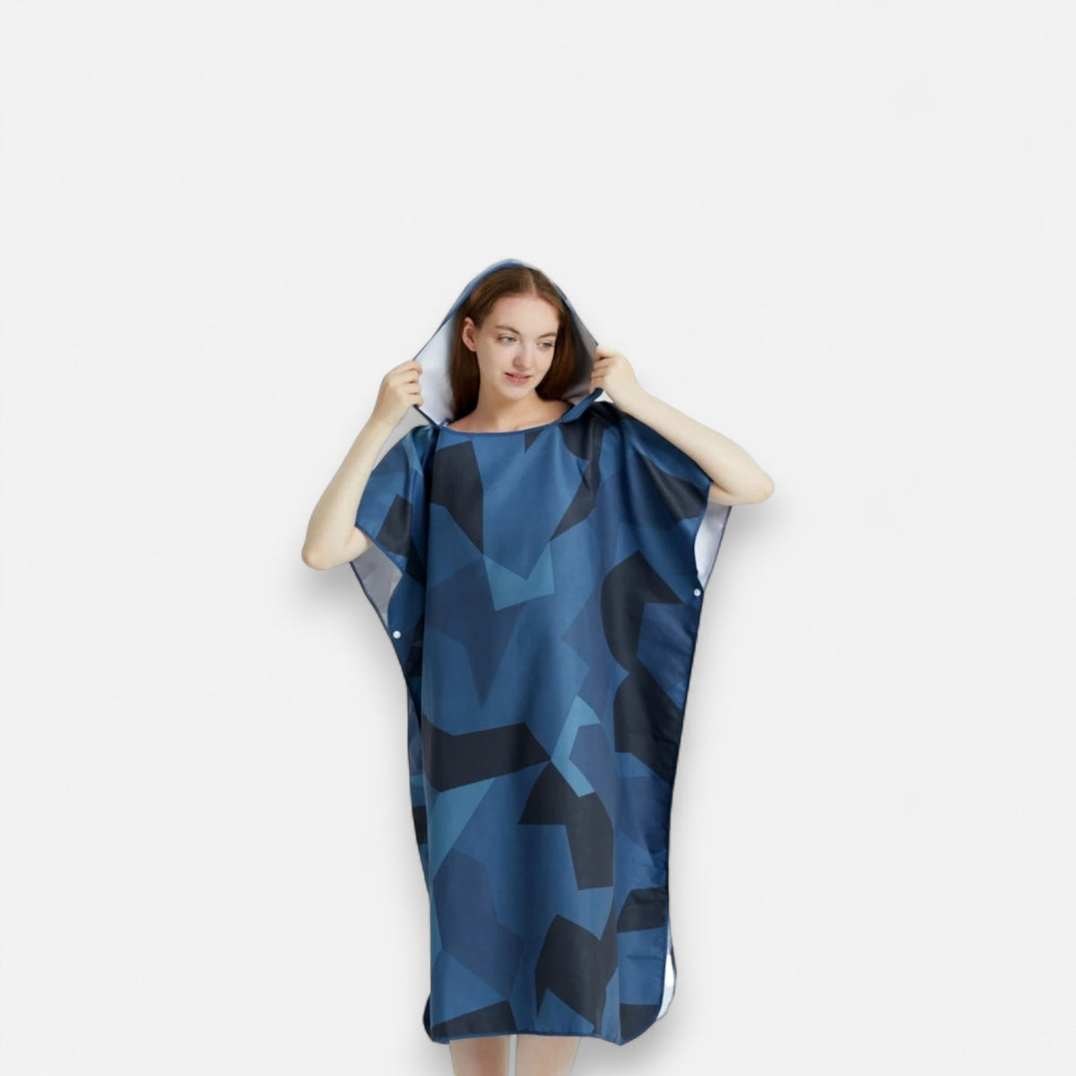 Poncho surf femme imprimé géométrique