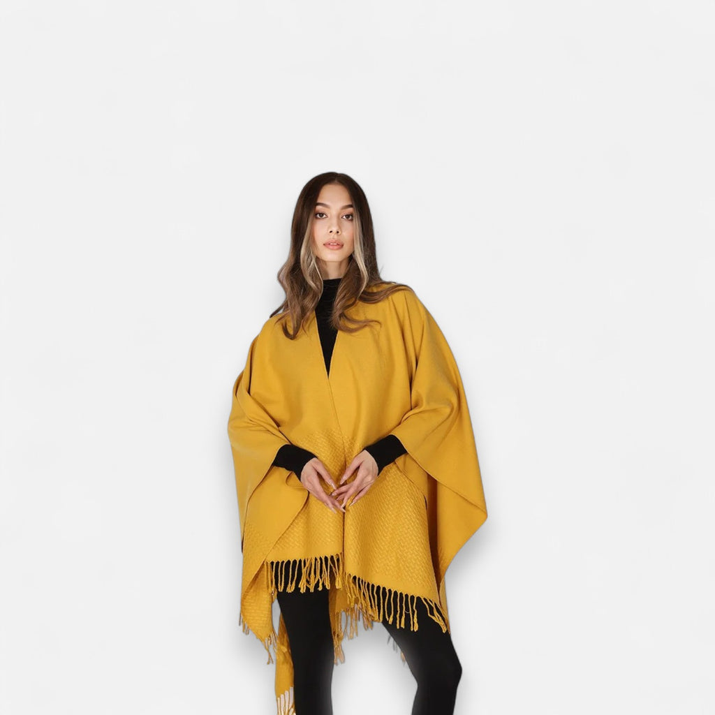 Poncho en laine femme uni tendance
