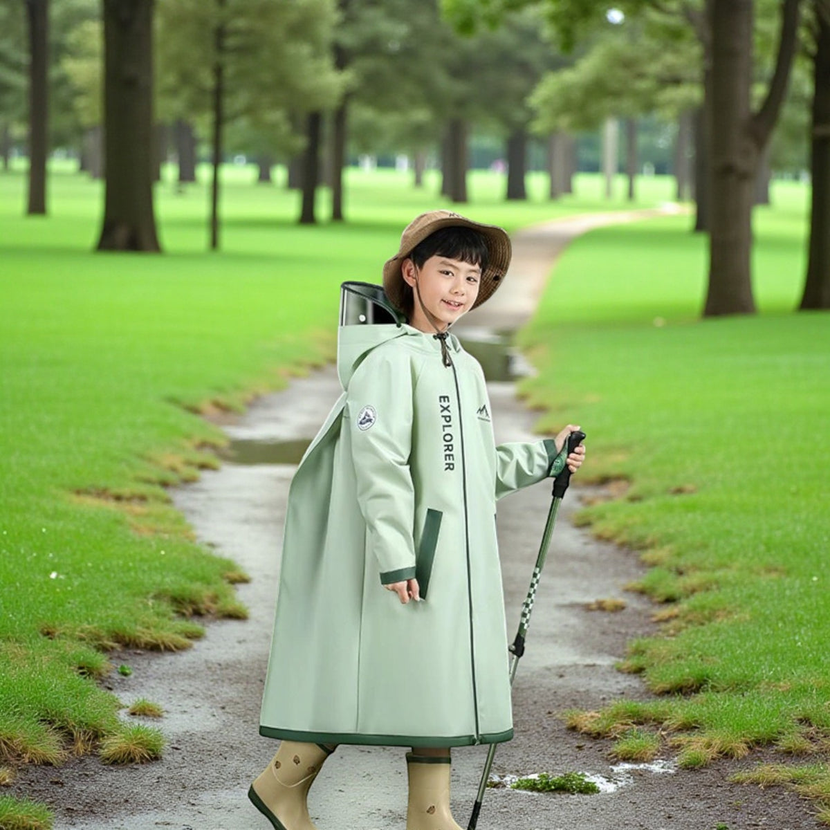 Poncho pluie enfant long