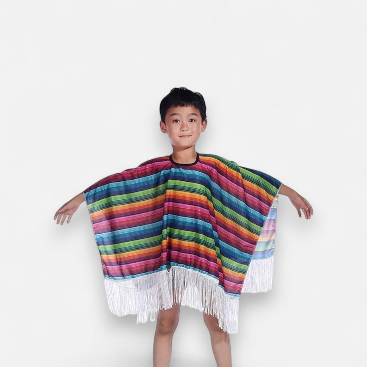 Poncho mexicain à rayures