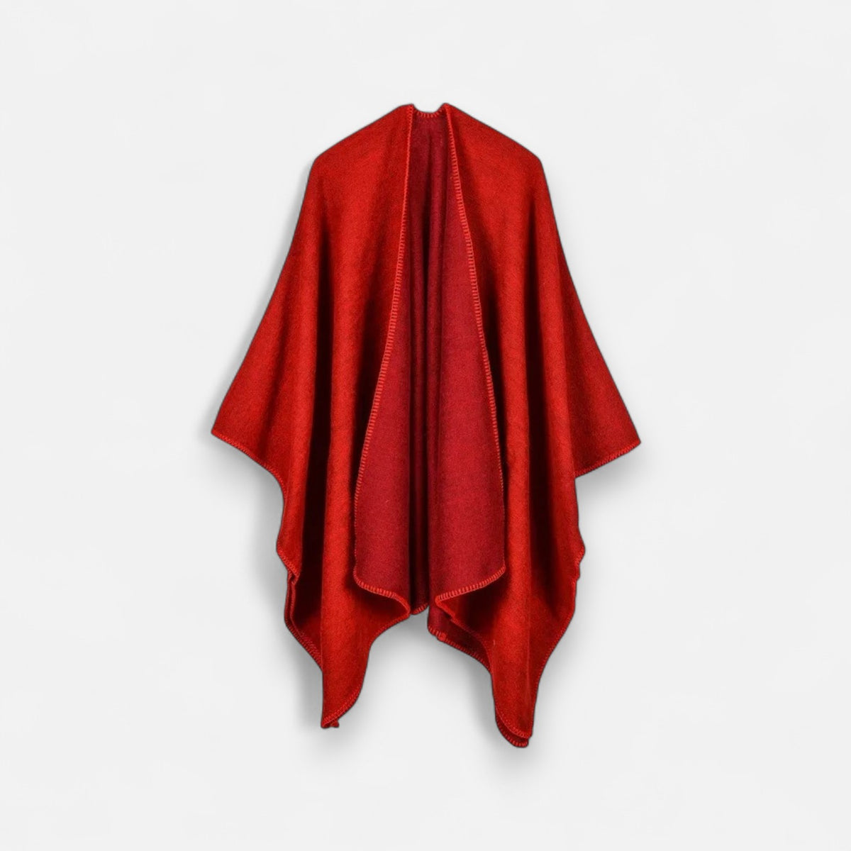 Poncho en laine femme classique