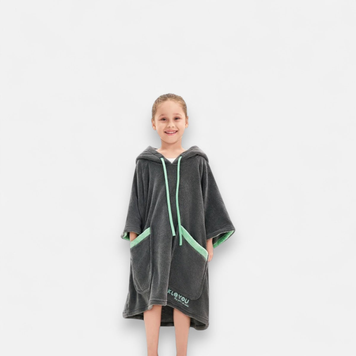Poncho de bain enfant polaire avec poches
