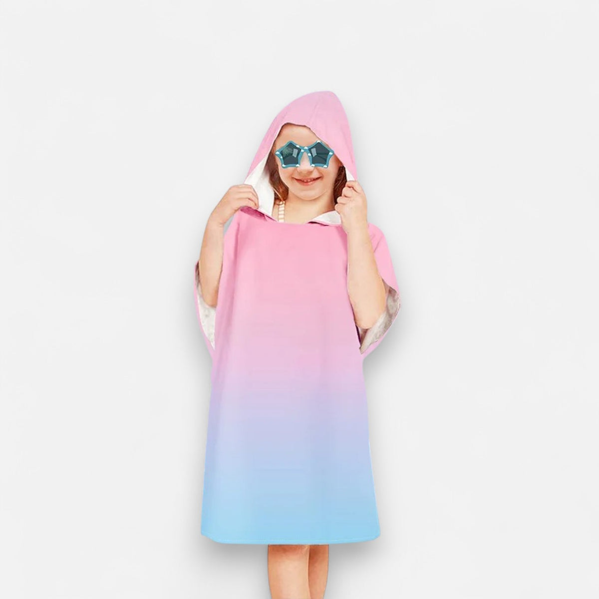 Poncho plage enfant dégradé pastel