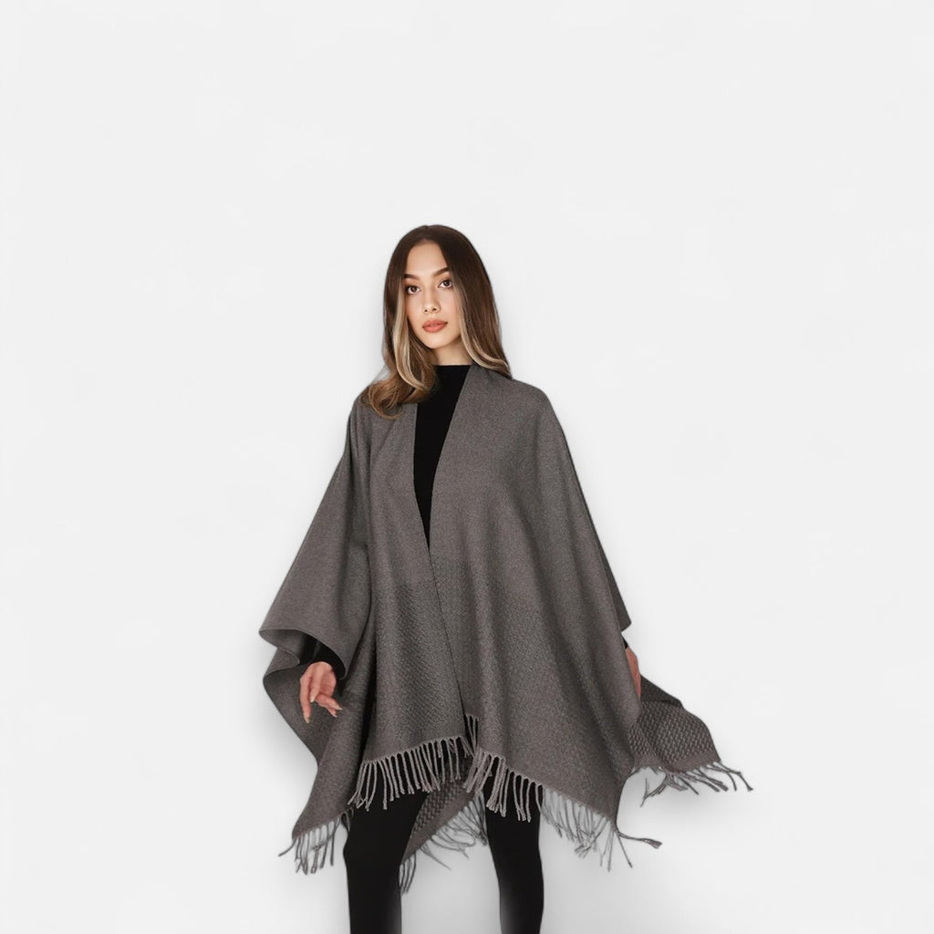 Poncho en laine femme uni tendance