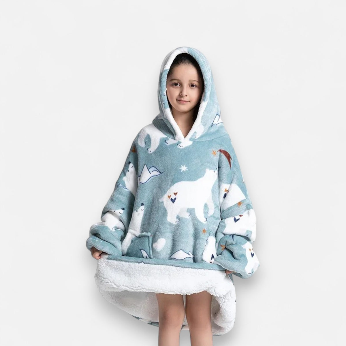Poncho polaire enfant ours