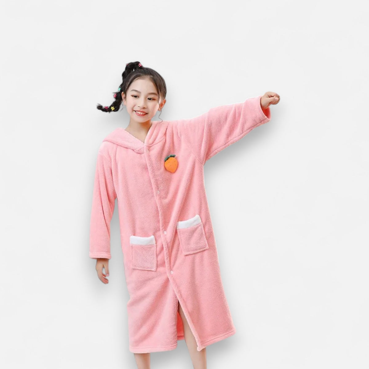 Poncho polaire enfant oreilles de lapin