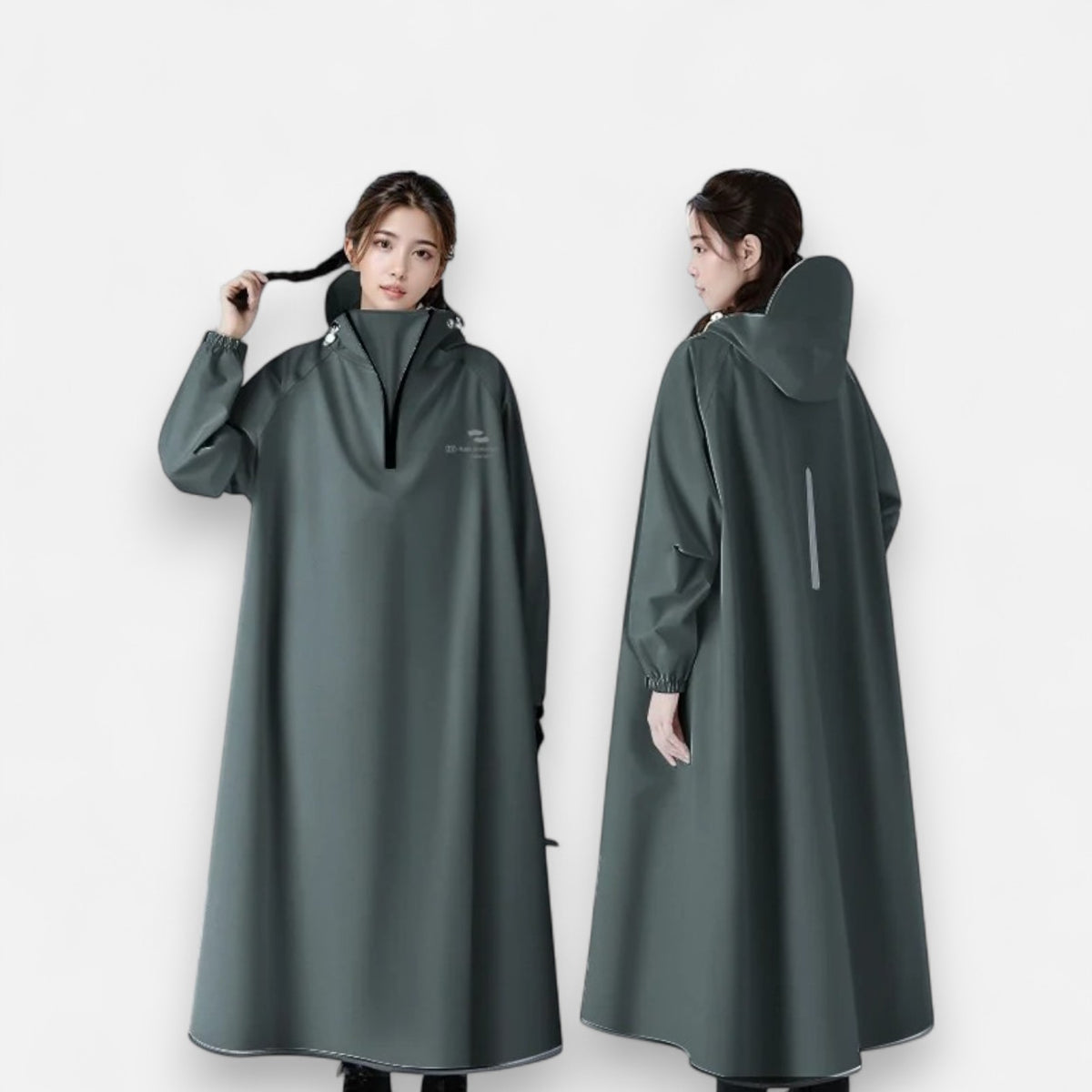 Poncho pluie femme tendance long