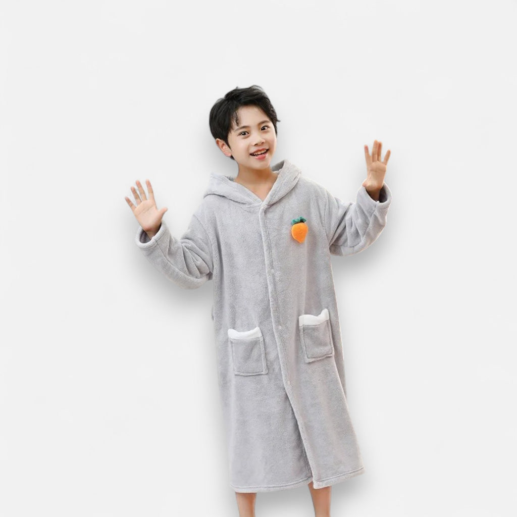 Poncho polaire enfant oreilles de lapin