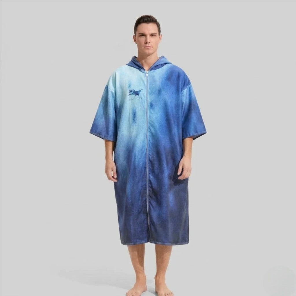 Poncho de bain raie