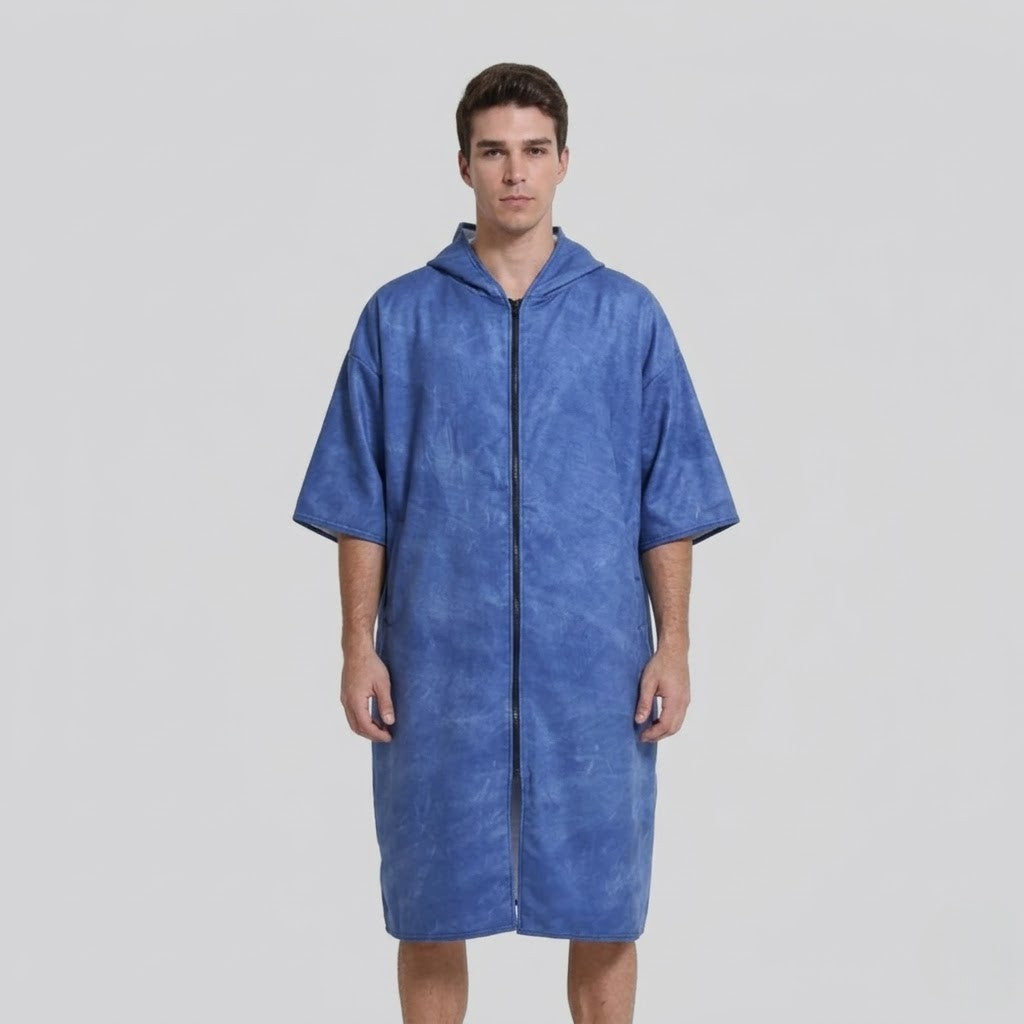 Poncho surf homme bleu