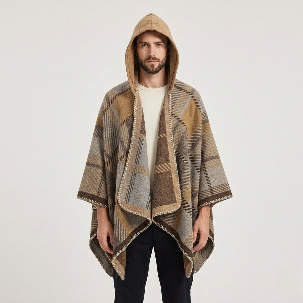 Poncho chaud homme raffiné